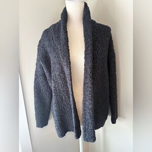 John + Jenn x Indigo Oversized Teddy Bear Cardigan S/M Charcoal Navy